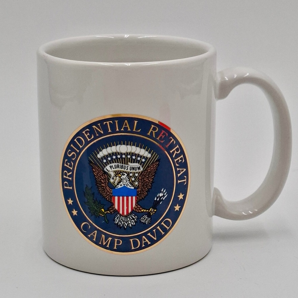Presidential Retreat Camp David Mug White Ceramic Coffee Cup Made In USA Seal